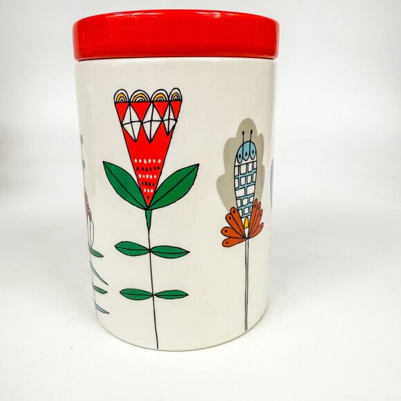 Julia Rothman Ceramic Modernist Flowers Canister Jar - Picture 6 of 10